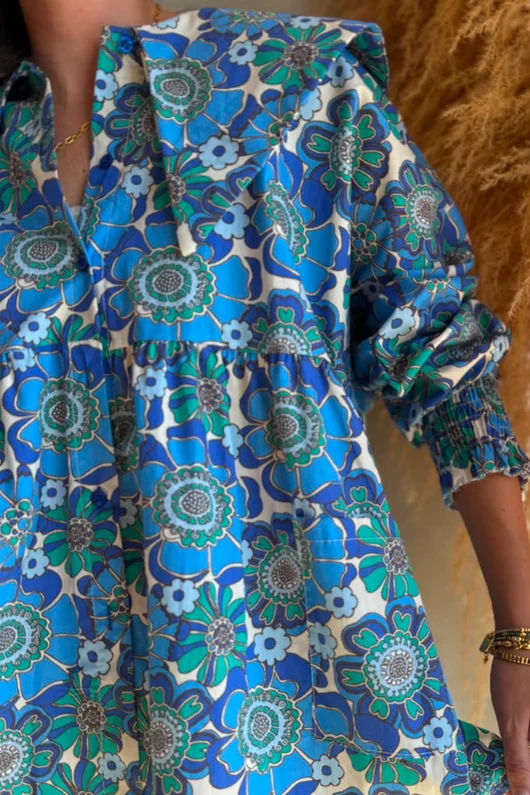 Annie 1972 Point Collar Smock Blouse Mr Blue Skies